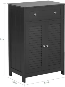 Badkommode in Drunkelgrau - (B)57 x (H)87 x (T)33cm