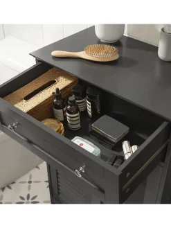 Badkommode in Drunkelgrau - (B)57 x (H)87 x (T)33cm