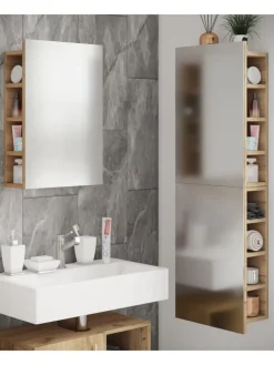 Badmöbel Spiegelschrank Spiegel Flandu XL in Honig-Eiche