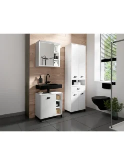 Badmöbel-Set WELLNESS in weiß - 3-teilig