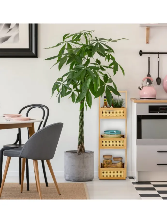 Badregal in Natur - (B)27 x (H)83 x (T)26 cm