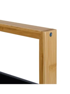 Badregal in Natur/ Schwarz - (B)30 x (H)88 x (T)18 cm