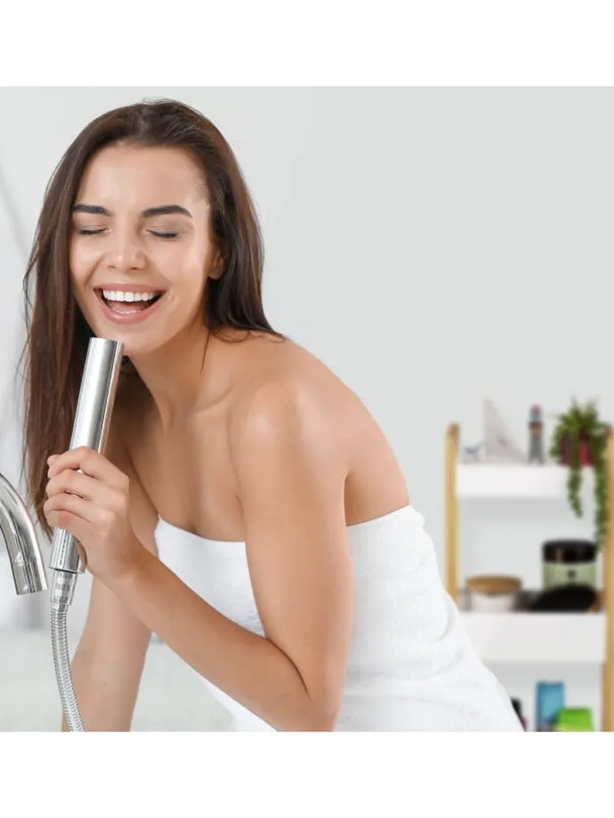 Badregal in Natur/ Weiß - (B)28 x (H)74,5 x (T)20 cm