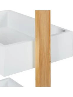 Badregal in Weiß/Natur - (B)30 x (H)88 x (T)18 cm