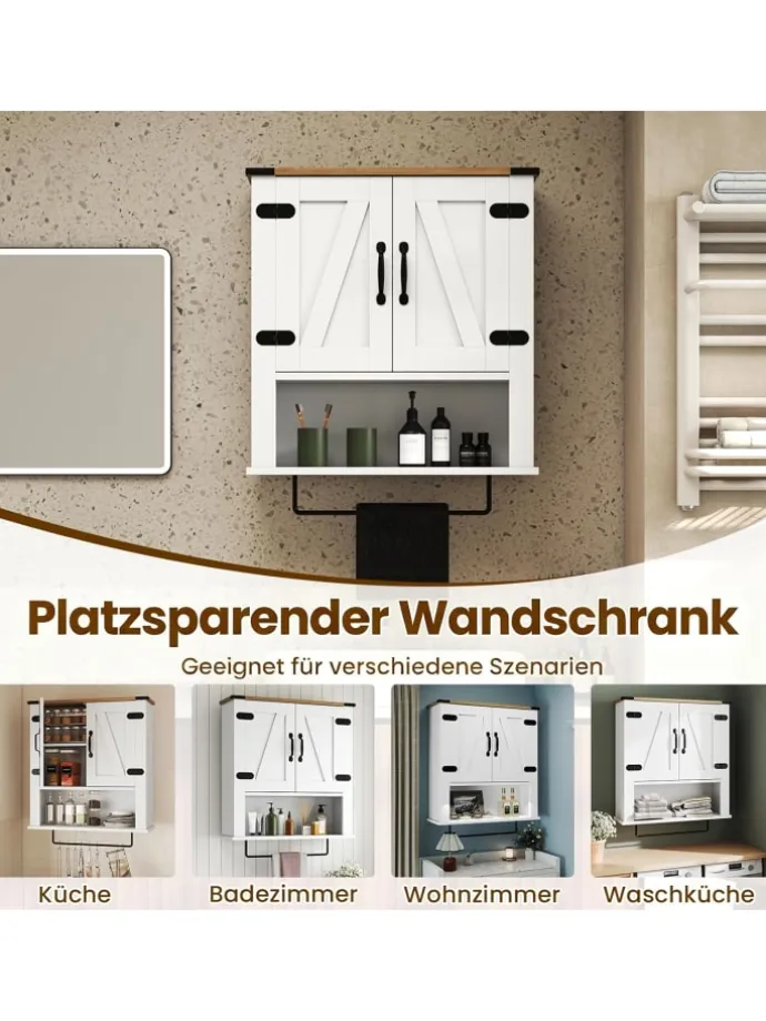 Badschrank hängend 60 x 20 x 72,5 cm in Weiß