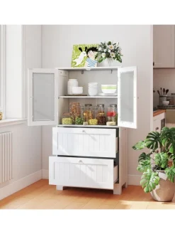 Badschrank Holz in Weiß