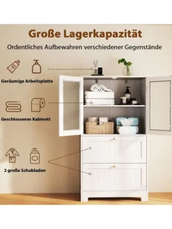 Badschrank Holz in Weiß