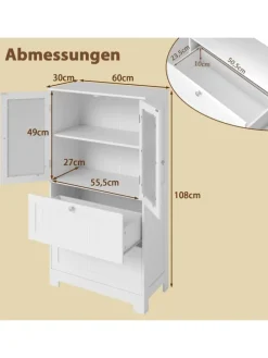 Badschrank Holz in Weiß