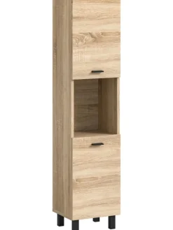 Badschrank in Eiche Sonoma Nachbildung - (B) 30 x (H) 125 x (T) 29