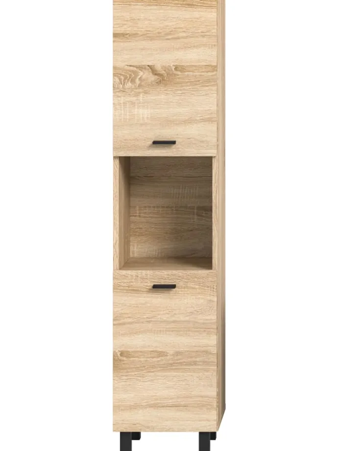Badschrank in Eiche Sonoma Nachbildung - (B) 30 x (H) 125 x (T) 29