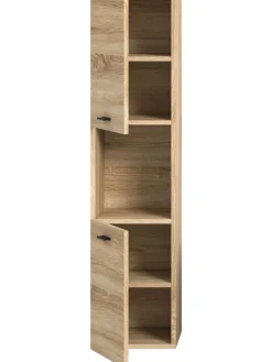 Badschrank in Eiche Sonoma Nachbildung - (B) 30 x (H) 125 x (T) 29