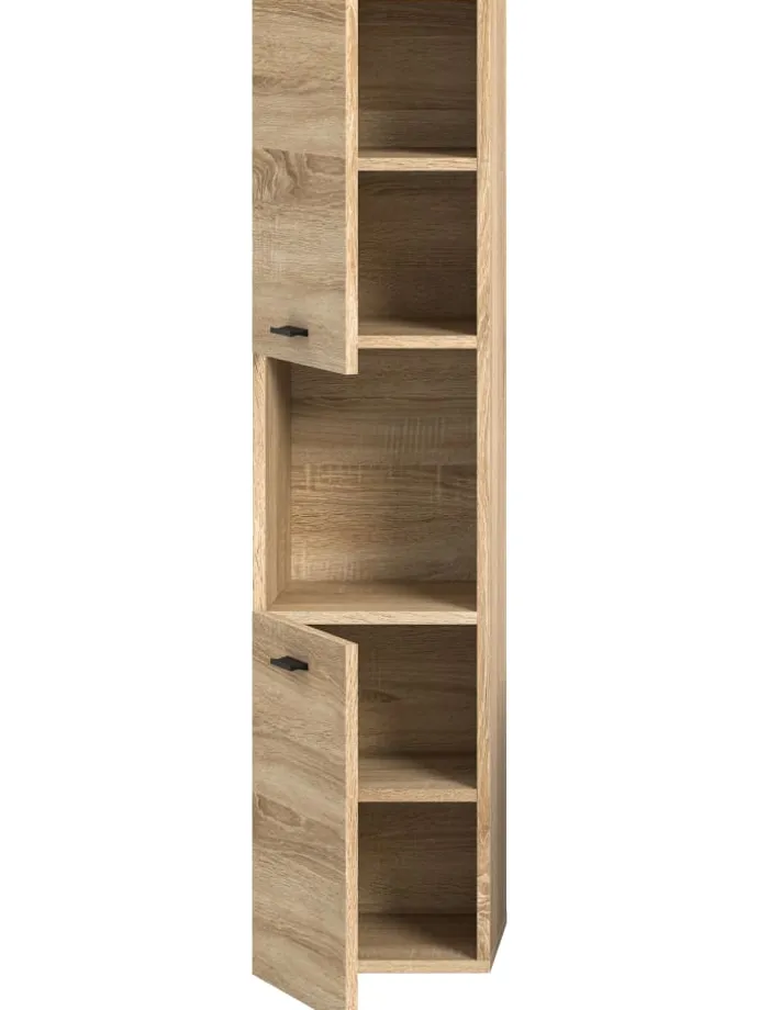 Badschrank in Eiche Sonoma Nachbildung - (B) 30 x (H) 125 x (T) 29