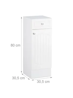 Badschrank in Weiß - (B)30,5 x (H)80 x (T)30,5 cm