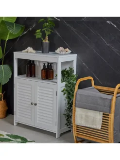 Badschrank in Weiß - (B)60 x (H)80 x (T)29 cm