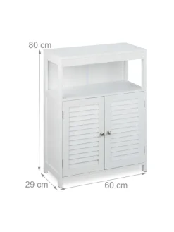 Badschrank in Weiß - (B)60 x (H)80 x (T)29 cm