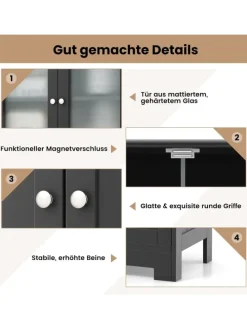 Badschrank mit 2 Schubladen in Schwarz