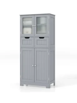 Badschrank mit 2 Schubladen in Grau