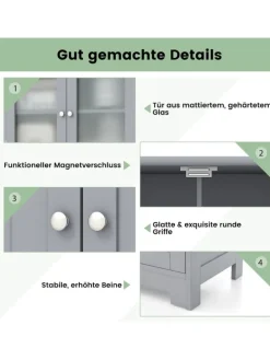 Badschrank mit 2 Schubladen in Grau