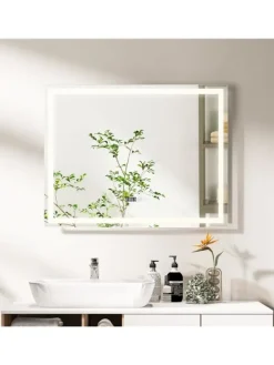 Badspiegel LED Anti-Beschlage in Silber