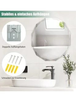 Badspiegel 76x76x5cm in Silber