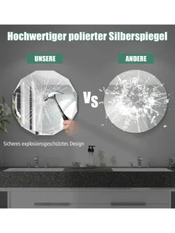 Badspiegel 76x76x5cm in Silber