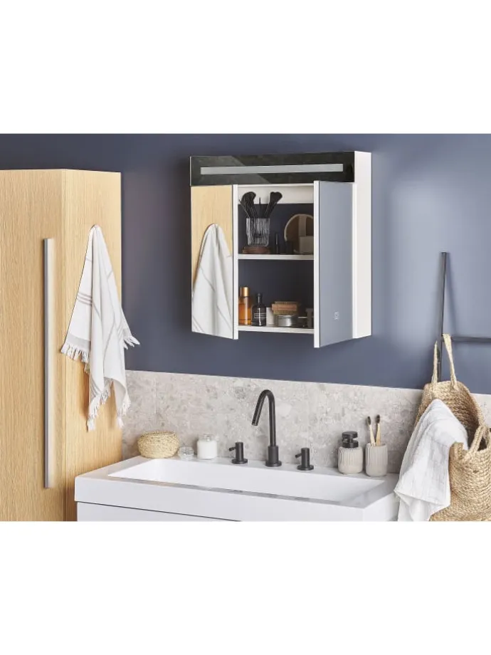 Bad-Spiegelschrank JARAMILLO in Weiß/Silber - (W) 60 x (H) 60 x (L) 12 cm