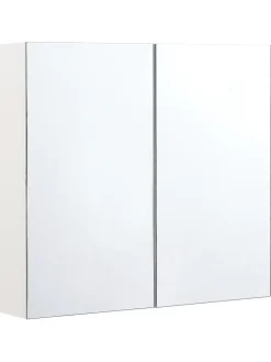 Bad-Spiegelschrank NAVARRA in Weiß/Silber - (W) 80 x (H) 70 x (L) 14 cm