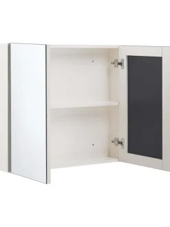 Bad-Spiegelschrank NAVARRA in Weiß/Silber - (W) 80 x (H) 70 x (L) 14 cm