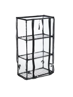 Balkongewächshaus in Schwarz/ Transparent - (B)48 x (H)80 x (T)24,5 cm