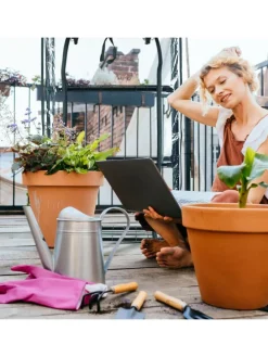 Balkongewächshaus in Schwarz/ Transparent - (B)48 x (H)80 x (T)24,5 cm