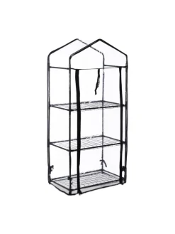 Balkongewächshaus in Schwarz/ Transparent - (B)59 x (H)126 x (T)37 cm