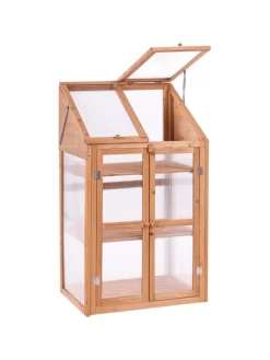 Balkongewächshaus VOLVERA in Braun/Transparent - (W) 67 x (H) 114 x (L) 49 cm