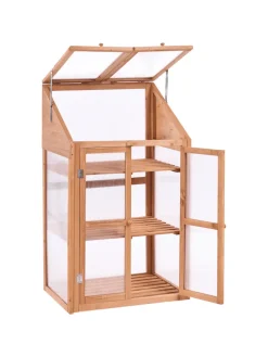 Balkongewächshaus VOLVERA in Braun/Transparent - (W) 67 x (H) 114 x (L) 49 cm