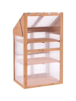 Balkongewächshaus VOLVERA in Braun/Transparent - (W) 67 x (H) 114 x (L) 49 cm