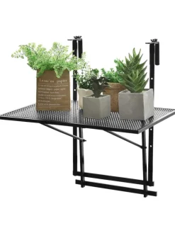 Balkonhängetisch 5-stufig höhenverstellbar in Schwarz