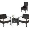 Balkonmöbel 3 tlg. Set in Schwarz