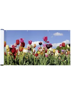 Balkonsichtschutz ''Tulip Meadow'' in Bunt - (L)85 x (B)500 cm