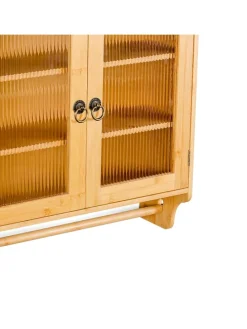 Bambus Hängeschrank in Natur - (B)60 x (H)63 x 18 cm