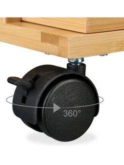 Bambus-Rollwagen in Natur - (B)31 x (H)71,5 x (T)18 cm