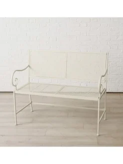 Bank "Marisa" in Weiß - (H)90,7 cm