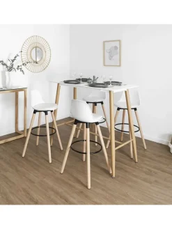 Barhocker in Weiß - (B)37 x (H)91 x (T)41 cm