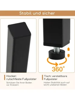 Bartisch mit Barhocker Set in Braun