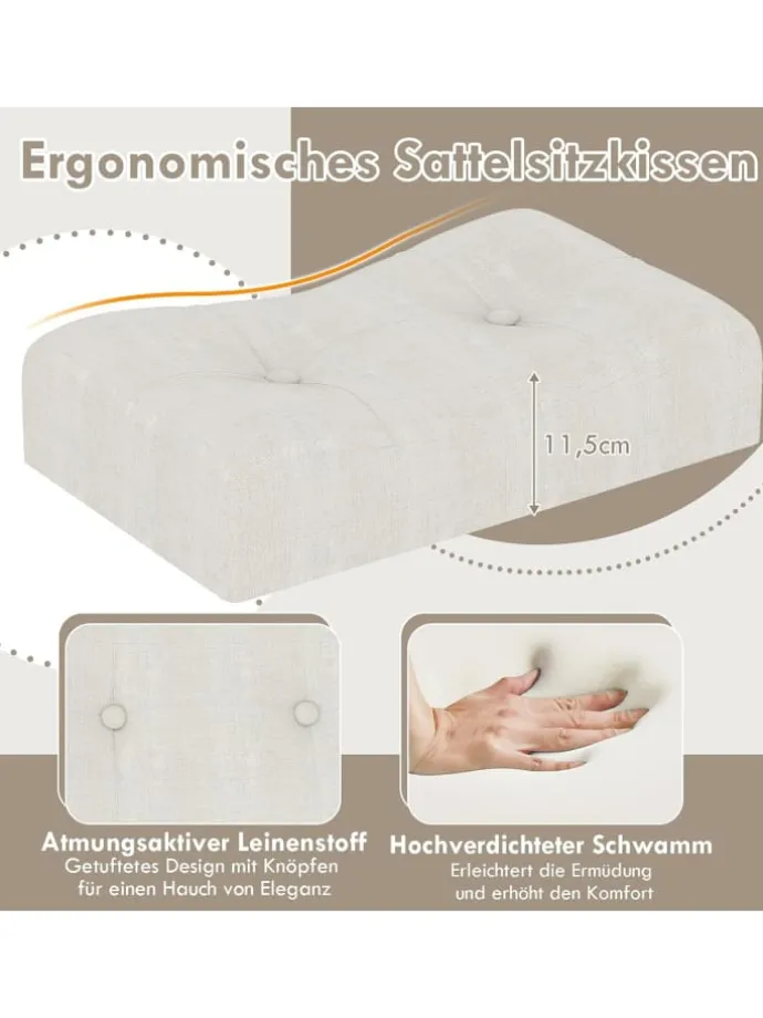 Bartisch Set Massivholz mit 3er Set Barhocker in Beige