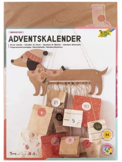 Bastelset "Adventskalender - Dackel" in Natur/ Rot
