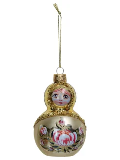 Baumschmuck "Babushka" in Creme - (B)7 x (H)11 cm