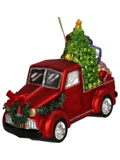 Baumschmuck "Gift Delivery" in Rot/ Grün - (H)14,6 cm