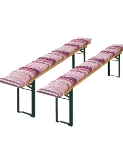 Baumwolle, Gewebt Bierbank-Auflage 2er-Pack in pink