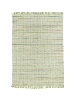 Baumwolle Natur Teppich Cayenne in Groen