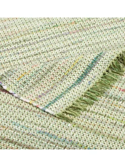 Baumwolle Natur Teppich Cayenne in Groen