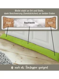 Baumwolle Zugluftstopper Seattle in apfelgrün